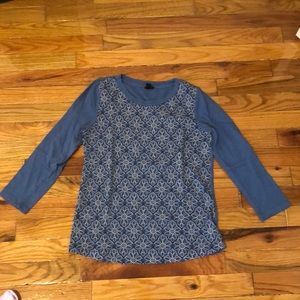 Jcrew 3/4 sleeve top with flower detailing